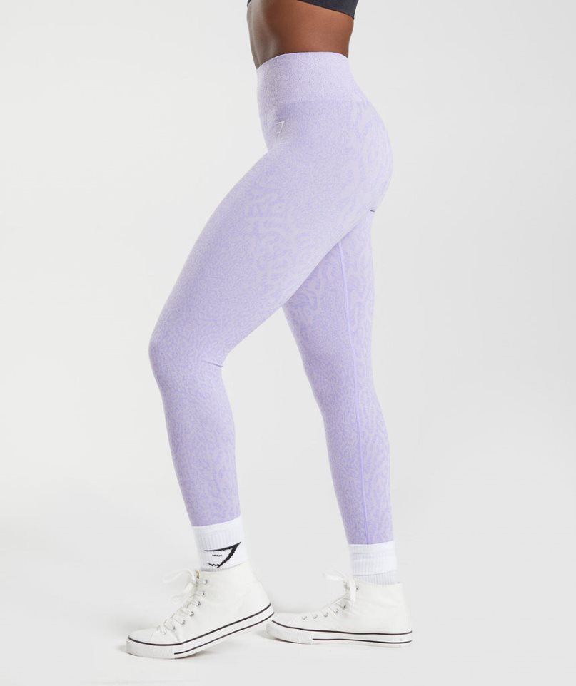 Women's Gymshark Adapt Animal Seamless Leggings Lavender | NZ 0DPYNC